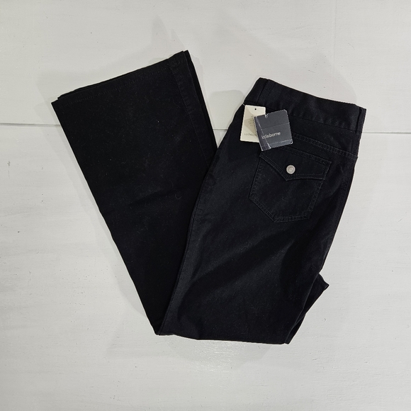 Liz Claiborne Pants - NWT Liz Claiborne Audra black corduroy flare leg pants women's size 14